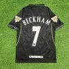 David Beckham Number #7 Manchester United 1998 1999 Black Retro Football Jersey