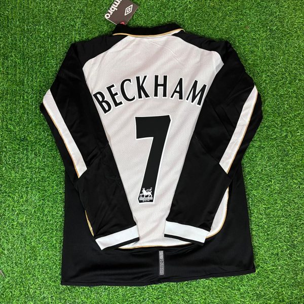 David Beckham Number #7 Manchester United 01-02 Long Sleeve Reversible Shirt Jersey Maillot Trikot Maglia Soccer Shirt