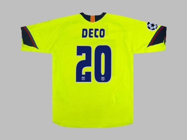 Deco Number #20 Barcelona 2005 2006 Green Yellow Retro Jersey Trikot Maillot Soccer Shirt