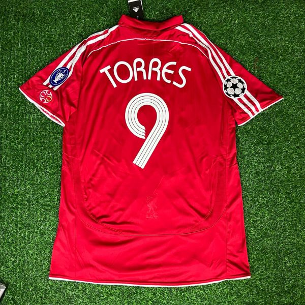 Fernando Torres Number #9 Liverpool 2007 2008 Season Champions League Red Retro Football Jersey