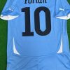 Diego Forlán Number #10 Uruguay 2010 South Africa World Cup Blue Retro Jersey