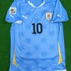 Diego Forlán Number #10 Uruguay 2010 South Africa World Cup Blue Retro Jersey