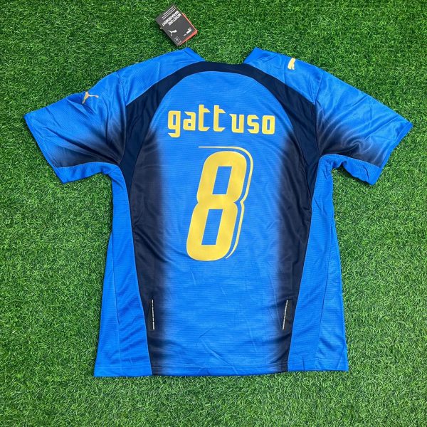 Gennaro Gattuso Number #8 - Italy 2006 World Cup Final Retro Jersey Maillot Trikot Maglia Soccer Shirt