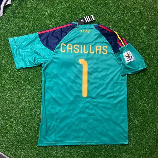 Iker Casillas Number #1 Spain 2010 World Cup Final Retro Jersey Trikot Camiseta Maillot Soccer Soccer Shirt