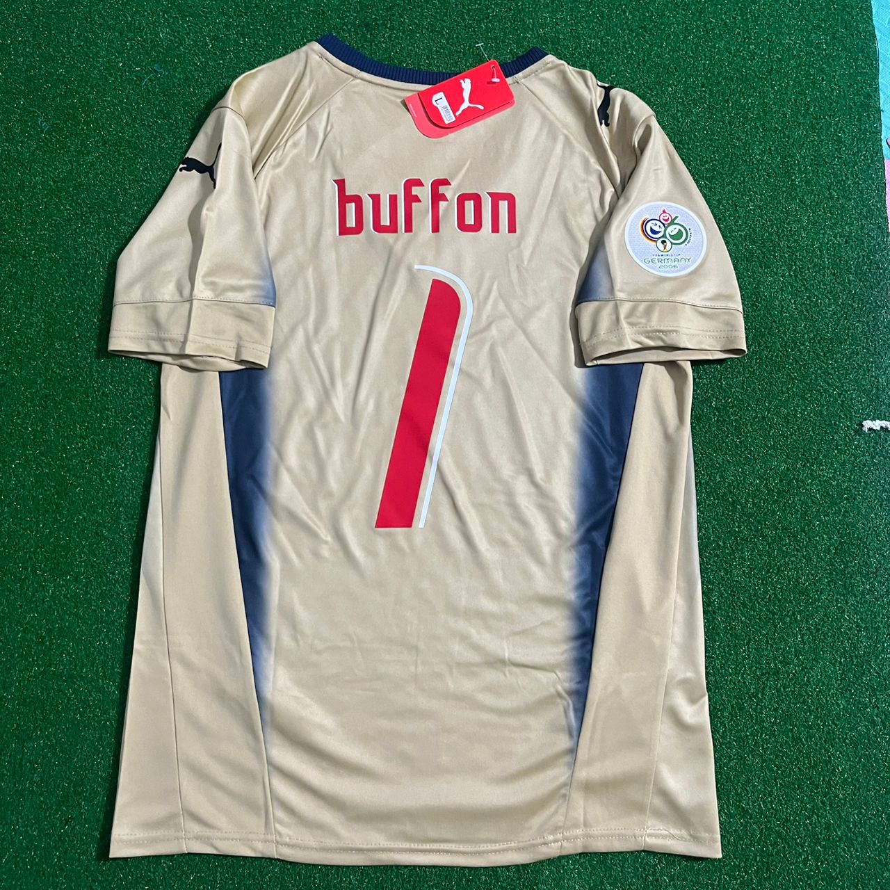 italy-buffon Gianluigi Buffon Number #1 Italy 2006 World Cup Germany Retro Goalkeeper Jersey