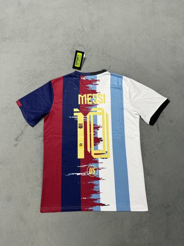 Lionel Messi Number #10 Barcelona + Argentina Legend Special Jersey Trikot Maillot Soccer Shirt
