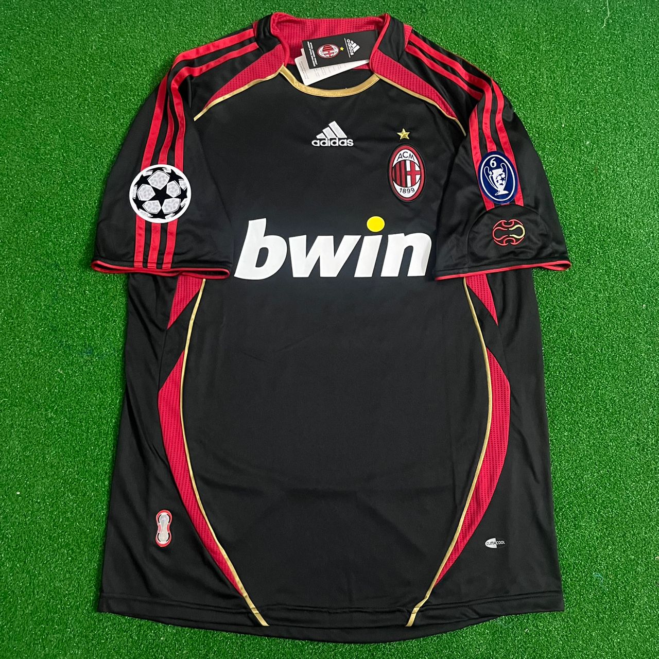milangattusoblack2 Gennaro Gattuso Number #8 Milan 2006 2007 Black Retro Jersey
