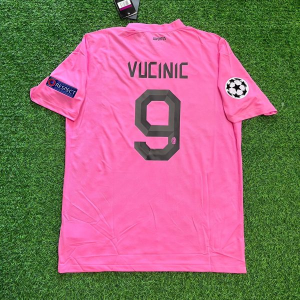 Mirko Vucinic Number #9 Juventus Pink 2012 2013 Season Retro Jersey Soccer Shirt