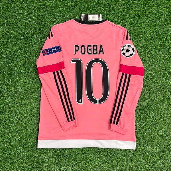 Paul Pogba Number #10 Juventus Pink Retro 2015-2016 Pink Jersey Trikot