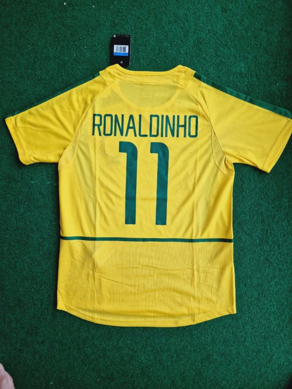 Ronaldinho Number #11 Brazil 2002 World Cup Retro Football Jersey