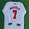 David Beckham Number #7 England 1998 World Cup Long Sleeves Retro Jersey