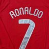 Cristiano Ronaldo Number #7 Manchester United 2008 Champions Leage Final Moscow Retro Long Sleeve Jersey