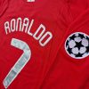 Cristiano Ronaldo Number #7 Manchester United 2008 Champions Leage Final Moscow Retro Long Sleeve Jersey