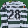 Cristiano Ronaldo Number #28 Sporting Lisbon 2001 2003 First Season Long Sleeve Retro Jersey Cristiano Ronaldo Number #28 Sporting Lisbon 2001 2003 First Season Long Sleeve Retro Jersey