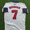 David Beckham Number #7 England Red And White Retro Jersey David Beckham Number #7 England Red And White Retro Jersey