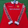 David Beckham Number #7 - Manchester United 1999 Red Long Sleeve Kit Jersey Trikot Maillot David Beckham Number #7 - Manchester United 1999 Red Long Sleeve Kit Jersey Trikot Maillot