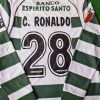 Cristiano Ronaldo Number #28 Sporting Lisbon 2001 2003 First Season Long Sleeve Retro Jersey Cristiano Ronaldo Number #28 Sporting Lisbon 2001 2003 First Season Long Sleeve Retro Jersey