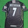 David Beckham Number #7 Manchester United 1998 1999 Black Retro Football Jersey David Beckham Number #7 Manchester United 1998 1999 Black Retro Football Jersey