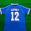 Thierry Henry Number #12 France 1998 World Cup Retro Football Jersey