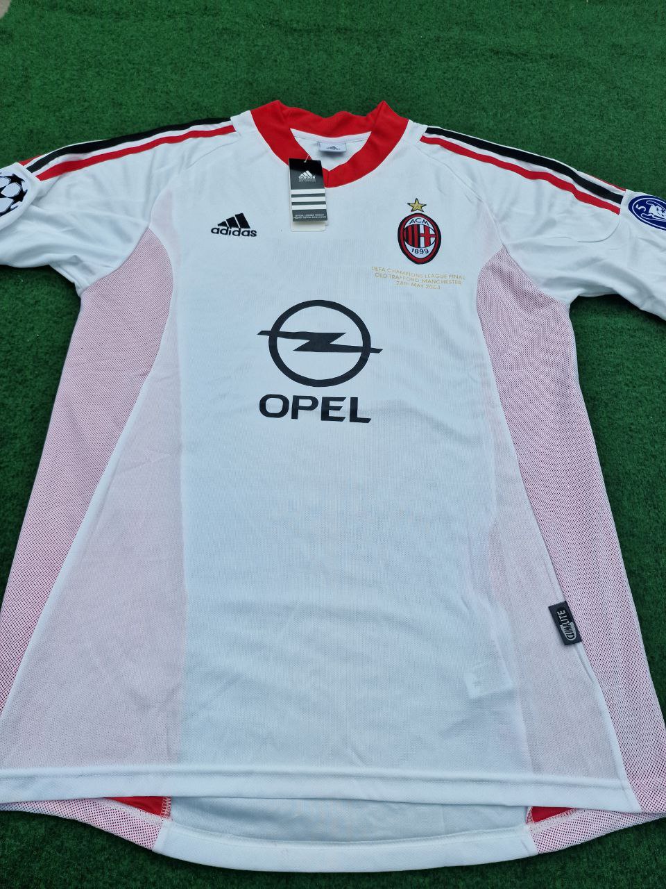 photo_5866077444413440528_y Andriy Shevchenko Number #7 AC Milan 2003 Champions League Final Old Trafford White Retro Jersey Maglia Maillot