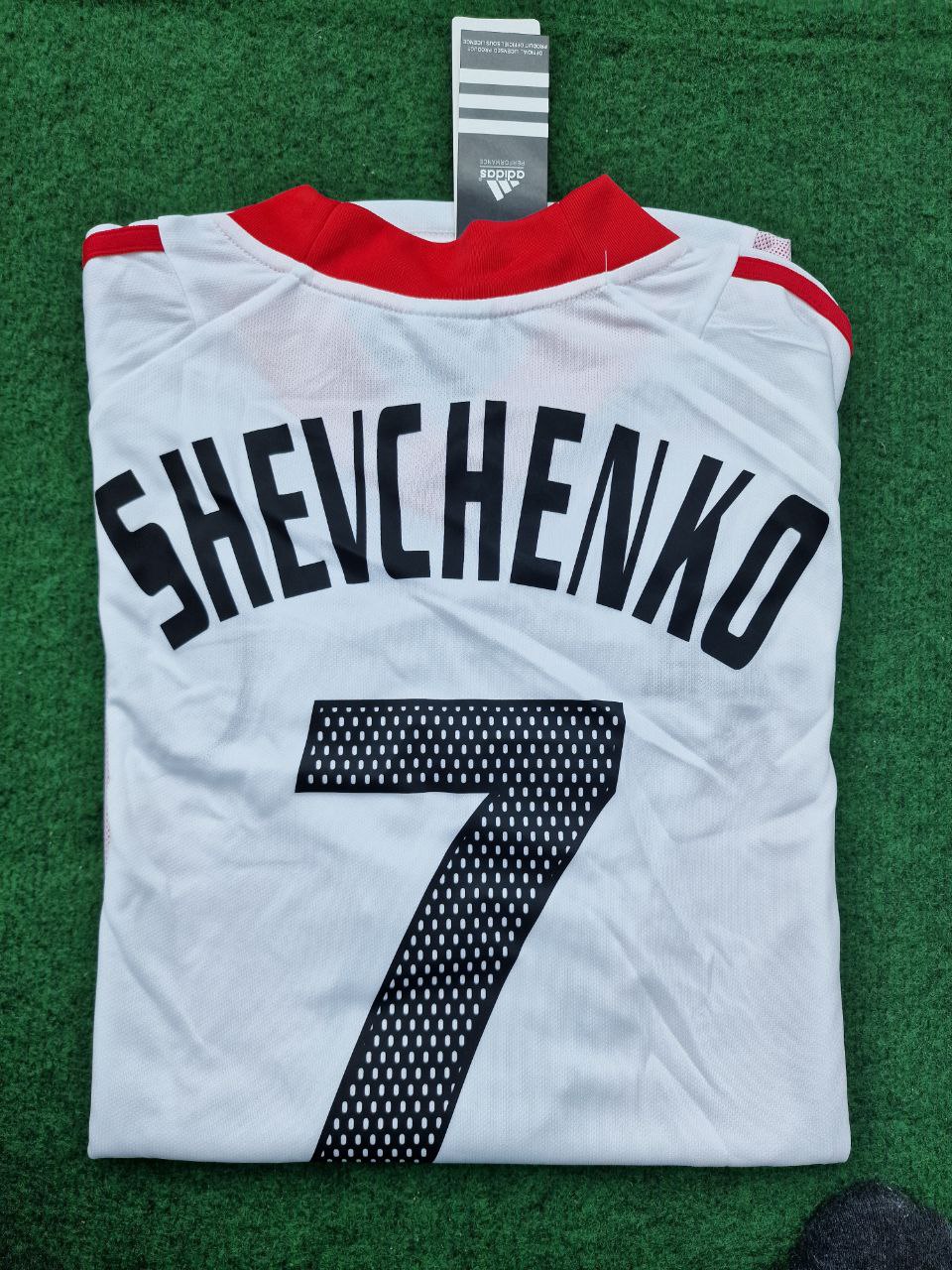 photo_5866077444413440533_y-Kopya Andriy Shevchenko Number #7 AC Milan 2003 Champions League Final Old Trafford White Retro Jersey Maglia Maillot