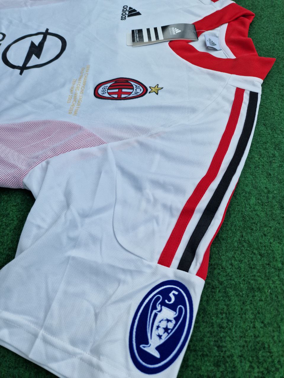 photo_5866077444413440535_y Andriy Shevchenko Number #7 AC Milan 2003 Champions League Final Old Trafford White Retro Jersey Maglia Maillot