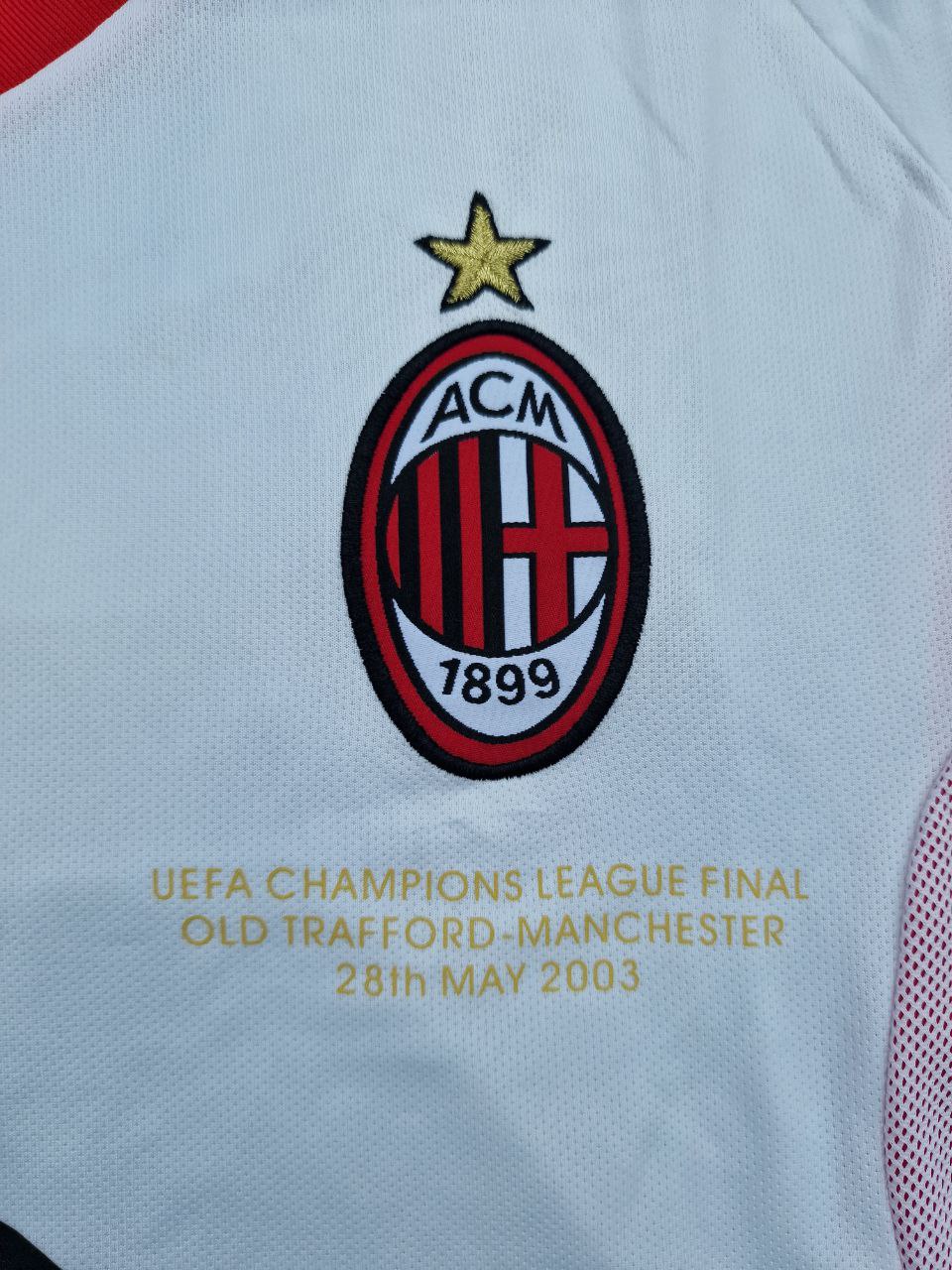 photo_5866077444413440537_y Andriy Shevchenko Number #7 AC Milan 2003 Champions League Final Old Trafford White Retro Jersey Maglia Maillot