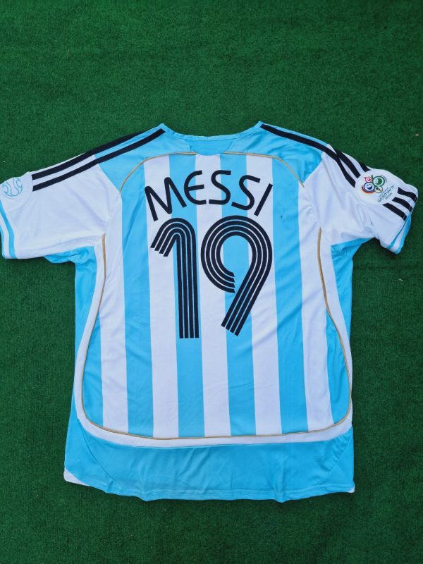 Lionel Messi Number #19 Argentina 2006 World Cup Retro Soccer Jersey Maillot Trikot Maglia