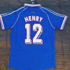 Thierry Henry Number #12 France 1998 World Cup Retro Football Jersey