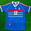 Thierry Henry Number #12 France 1998 World Cup Retro Football Jersey