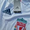 Steven Gerrard Number #8 Liverpool 2007 White Blue Long Sleeve Retro Jersey