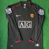 David Beckham Number #7 – Manchester United Black Long Sleeve Retro Kit Jersey – | Trikot | Maillot Soccer Shirt