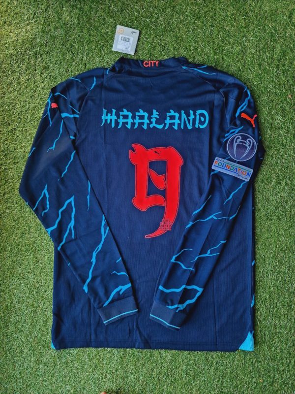 Erling Haaland Number #9 Manchester City Special Font Jersey