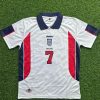 David Beckham Number #7 England Red And White Retro Jersey David Beckham Number #7 England Red And White Retro Jersey