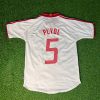 Carles Puyol Number #5 02-03 Spain White Retro Jersey