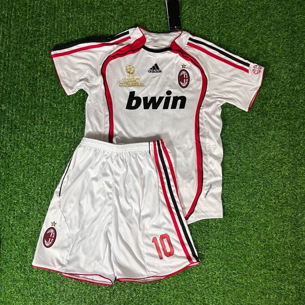 Ronaldinho – AC Milan White Retro Jersey – | Kindertrikot | Maillot Enfant Soccer Shirt