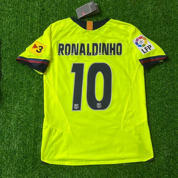 Ronaldinho Gaucho Number #10 Barcelona 2005 2006 Green Yellow Retro Jersey Trikot Maillot