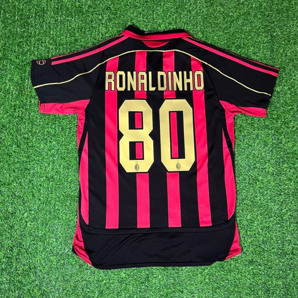 Ronaldinho Gaúcho Number #80 – Milan 2008-2009 Home Retro Kit Jersey Trikot Maillot Soccer Shirt