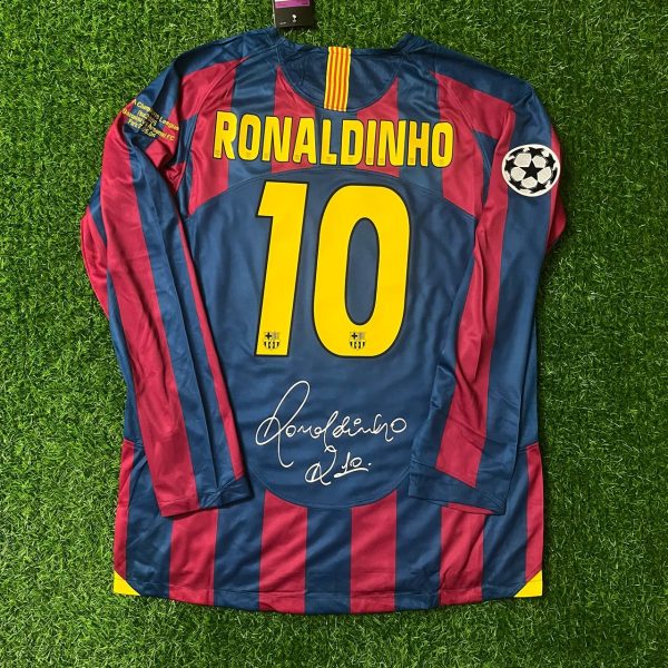 Ronaldinho Gaucho Number #10 – Barcelona 2006 Final Retro Long Sleeve Football Jersey – | Trikot | Maillot Soccer Shirt