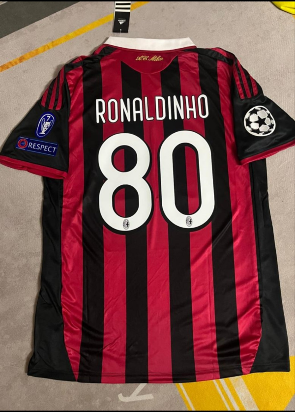 Ronaldinho Number #80 AC Milan Retro Jersey