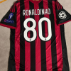 Ronaldinho Gaúcho Number #80 - AC Milan 2009 2010 Red Black Kit Jersey Trikot Maillot Ronaldinho Gaúcho Number #80 - AC Milan 2009 2010 Red Black Kit Jersey Trikot Maillot