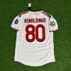 Ronaldinho Guacho Number #80 Milan 2009 2010 Season White Retro Jersey Trikot Maillot Ronaldinho Guacho Number #80 Milan 2009 2010 Season White Retro Jersey Trikot Maillot