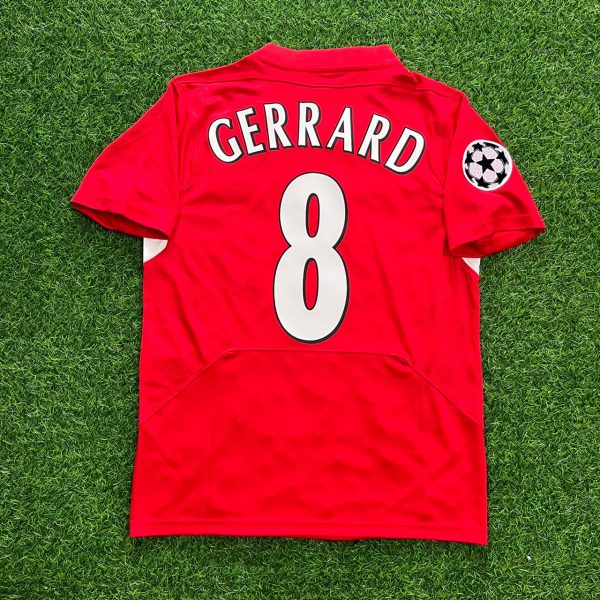 Steven Gerrard Number #8 – Liverpool 2005 Champions League Final Red Retro Jersey Trikot Soccer Shirt