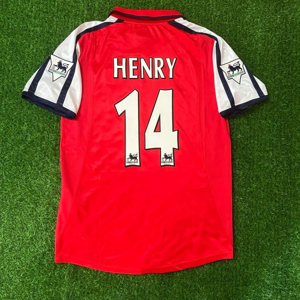 Thierry Henry Number #14 Arsenal 1999-2002 Red White Retro Jersey Trikot Maglia Camiseta Soccer Shirt