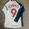Fernando Torres Number #9 Liverpool 2007 White Blue Long Sleeve Retro Jersey Trikot Maglia Fernando Torres Number #9 Liverpool 2007 White Blue Long Sleeve Retro Jersey Trikot Maglia