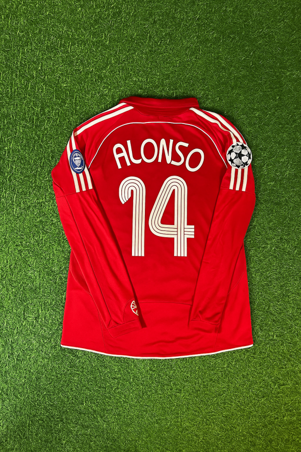 Xabi Alonso Number #14 – Liverpool 2007 Athens Champions League Final Retro Kit Jersey Trikot Maillot Soccer Shirt