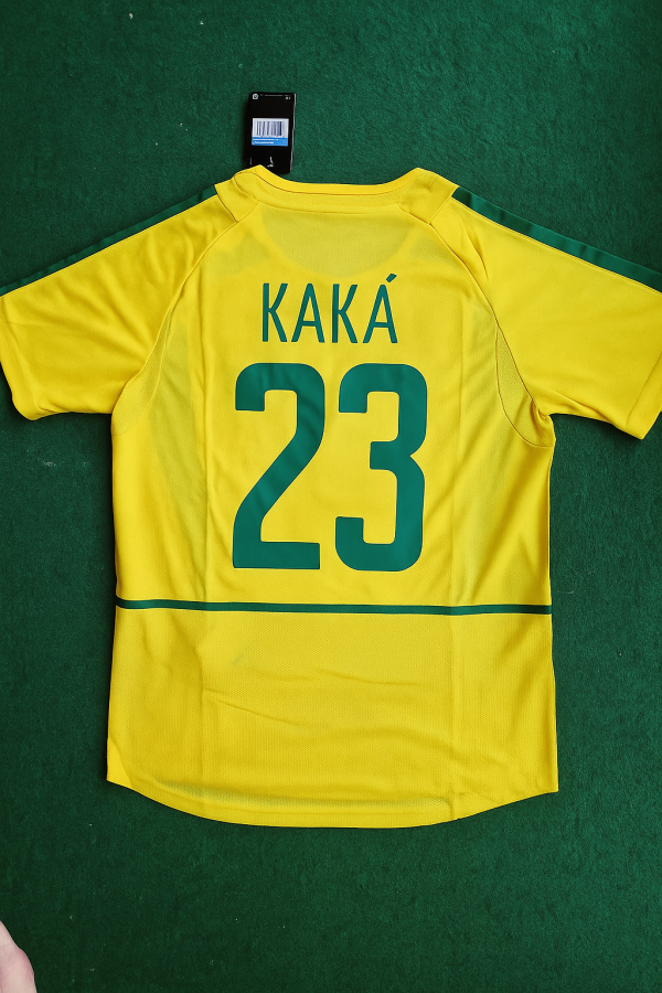 Kaká Number #23 Brazil 2002 World Cup Retro Football Jersey Soccer Shirt