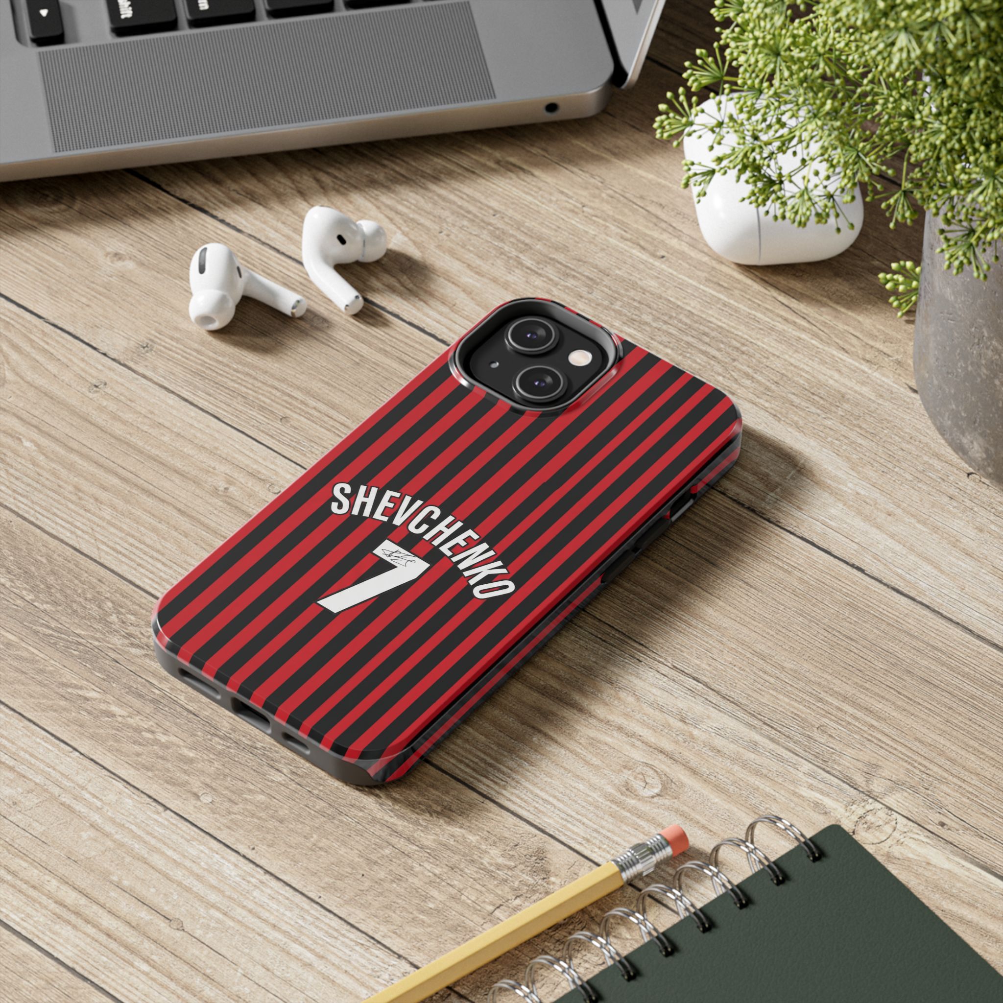 5219790192474577398_4096-1.jpeg AC Milan Andriy "Sheva" Shevchenko Number 7 Tough iPhone Cases - Soccer Jersey Style