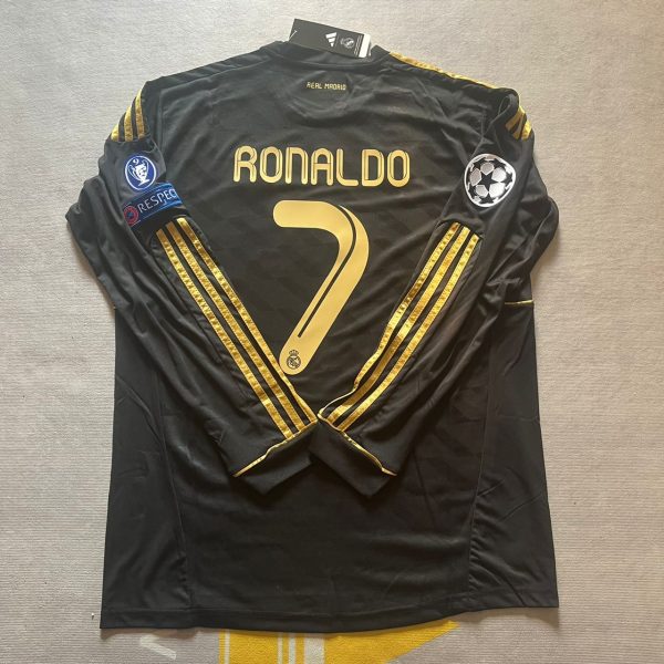 Cristiano Ronaldo Number #7 Real  Madrid 2011-2012 Champions League Long Sleeve Jersey Soccer Shirt