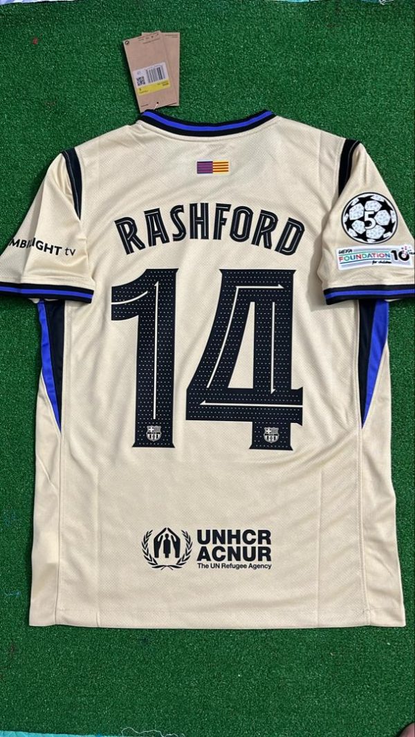 Marcus Rashford Number #14 Barcelona Away New Season 2026 Jersey Trikot Maillot Soccer Shirt